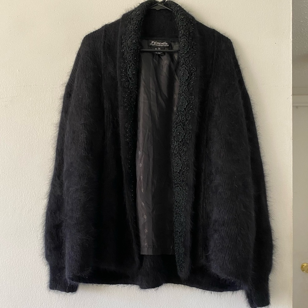 Venesha Black Lined Cardigan Sweater